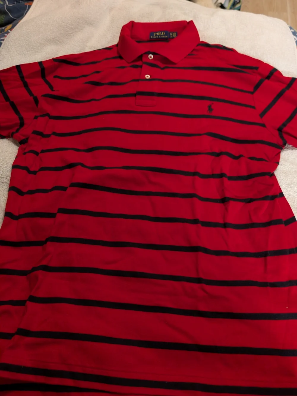 Ralph Lauren Red Polo with Black Stripes
